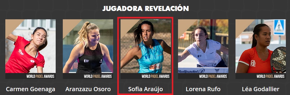 Padel Spain World Padel Awards mejor jugadora revelación 2020: Sofía Araujo