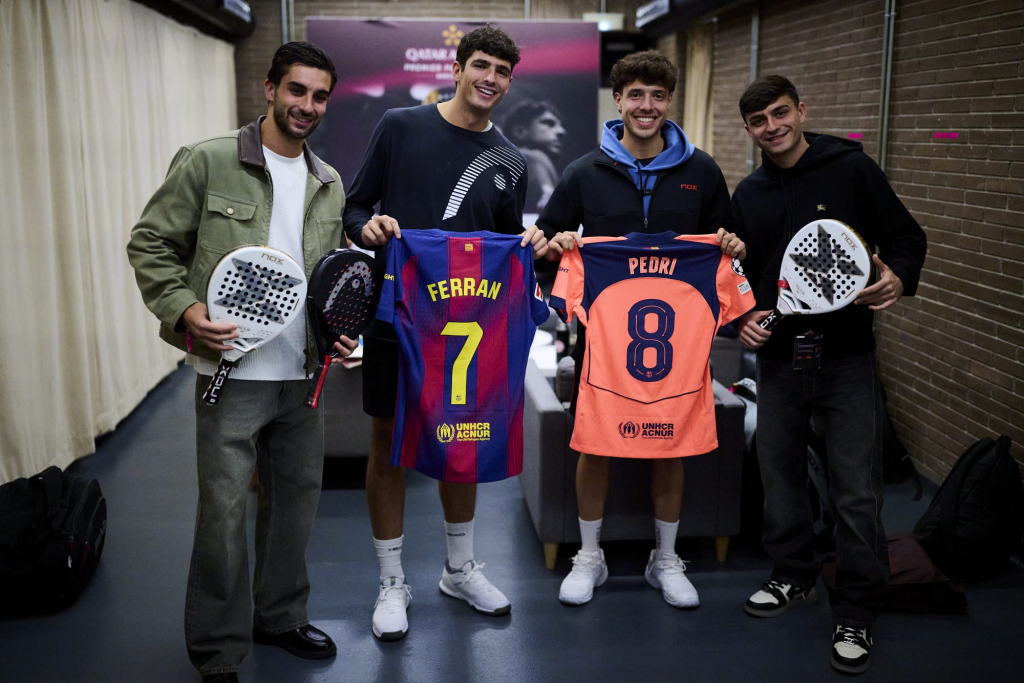 Coello y Tapia con Ferrán y Pedri, Barcelona Finals 2025